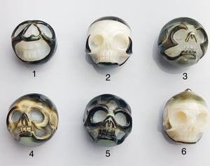 Carved Skulls Tattoo Tahitian Pearl 12-14mm (612)