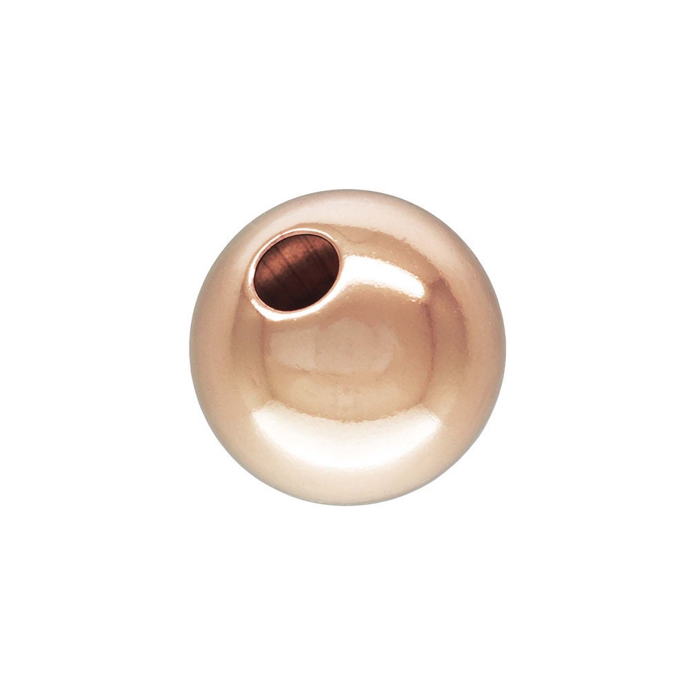 10.0mm Bead 2.0mm Hole, 14K Rose Gold Filled, Made in USA #4801210