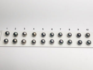 Tahitian Matched Pairs Loose Pearls, AA 9-9.5mm, Round Multi Colors, #631