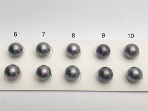 Tahitian Matched Pairs Loose Pearls, AA 9-9.5mm, Round Multi Colors, #631