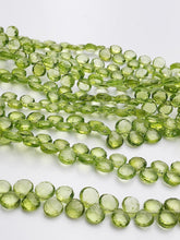 HALF OFF SALE - Peridot Flat Faceted Round Gemstone Beads, Full Strand, Semi Precious Gemstone, 8"