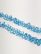 HALF OFF SALE - Swiss Blue Topaz Faceted Pear Gemstone Beads, Full Strand, Semi Precious Gemstone, 8"