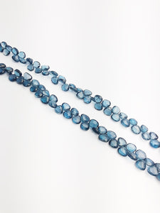 HALF OFF SALE - London Blue Topaz Flat Faceted Round Gemstone Beads, Full Strand, Semi Precious Gemstone, 8"