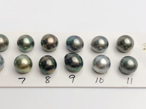 10.5-11mm Tahitian Pearls Semi-Round, AA, Loose Matched Pairs 11mm (206)