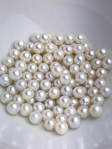 9mm White South Sea Loose Pearls, Round, 9mm - 9.9mm, AAA Quality