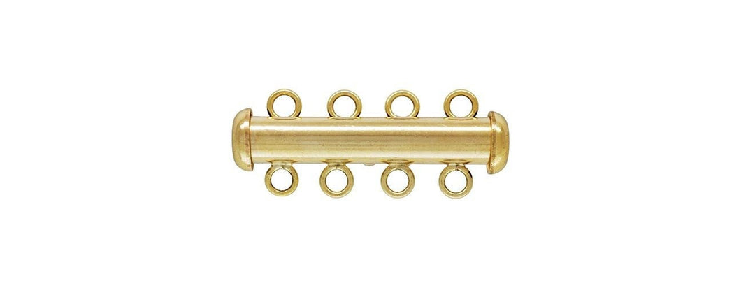 4.3x26.0mm Tube Clasp 4 Row, 14K Gold Filled, Made in USA. #40035804R