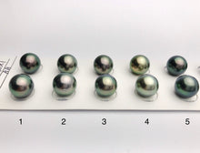 Tahitian Loose Pearls , Round AA, Peacock Matched Pairs, 10-10.5mm, #626