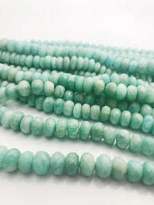 HALF OFF SALE - 10.5mm Amazonite Faceted Gemstone Beads, Full Strand, Semi Precious Gemstone, 8" (#13)