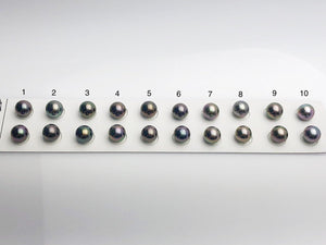 Tahitian Matched Pairs Loose Pearls, AA 9.5-10mm, Round Multi Colors, #636