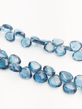 HALF OFF SALE - London Blue Topaz Flat Faceted Round Gemstone Beads, Full Strand, Semi Precious Gemstone, 8"
