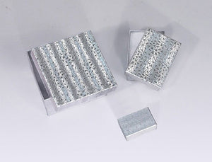 Jewelry Boxes Silver Textured Cotton Filled