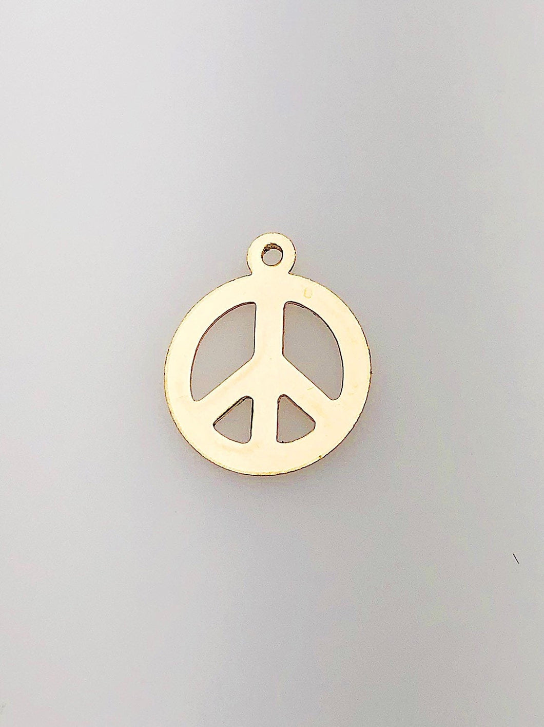 14K Gold Fill Peace Sign Charm w/ Ring, 11.3mm, Made in USA - 1351