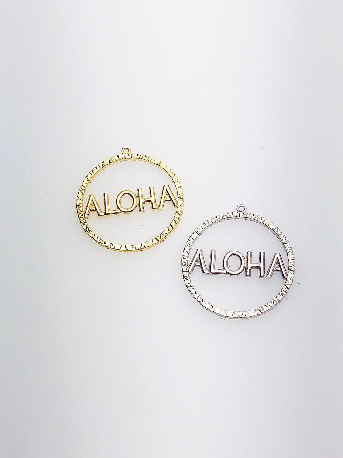 Outlets 14K Solid Gold Aloha Charm w/ Ring, 16.4x5.5mm, Made in USA (L-14)