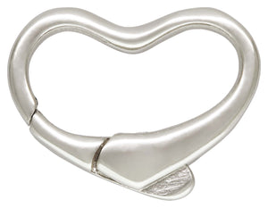 Heart Cast Clasp w/ No Ring (11.0x15.0mm), Sterling Silver. Made in USA. #5002068