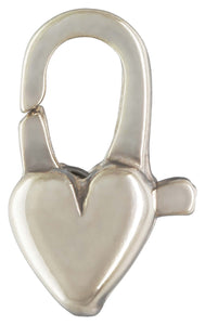 Heart Cast Clasp (5.0x12.0mm), Sterling Silver. Made in USA. #5002060