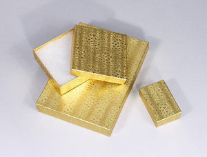 Jewelry Boxes Gold Textured Cotton Filled