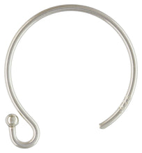 Circle Ball End Ear Wire (0.66mm), Sterling Silver. Made in USA. #5006401