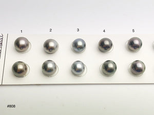 9-9.5mm Tahitian Pearls Round, AAA, Loose Matched Pairs 9mm (808)