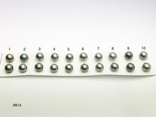 10-10.5mm Tahitian Pearls Round, AAA, Loose Matched Pairs 10mm (814)