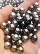 Multicolored Tahitian Natural color, Loose Pearls, Near Round, 9mm-9.9mm, AAA2 Quality,Tahitian Pearls (816)