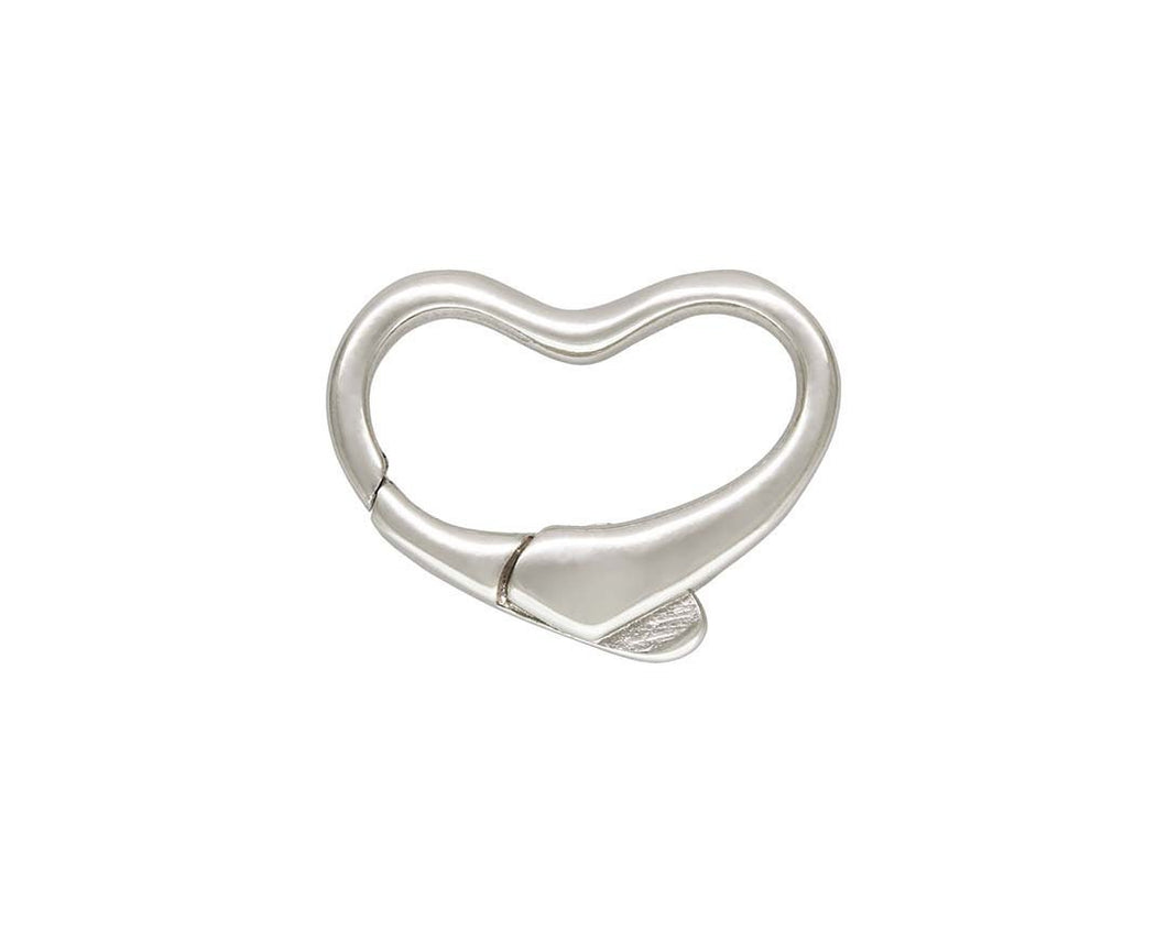 Heart Cast Clasp w/ No Ring (11.0x15.0mm), Sterling Silver. Made in USA. #5002068