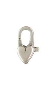 Heart Cast Clasp (5.0x12.0mm), Sterling Silver. Made in USA. #5002060