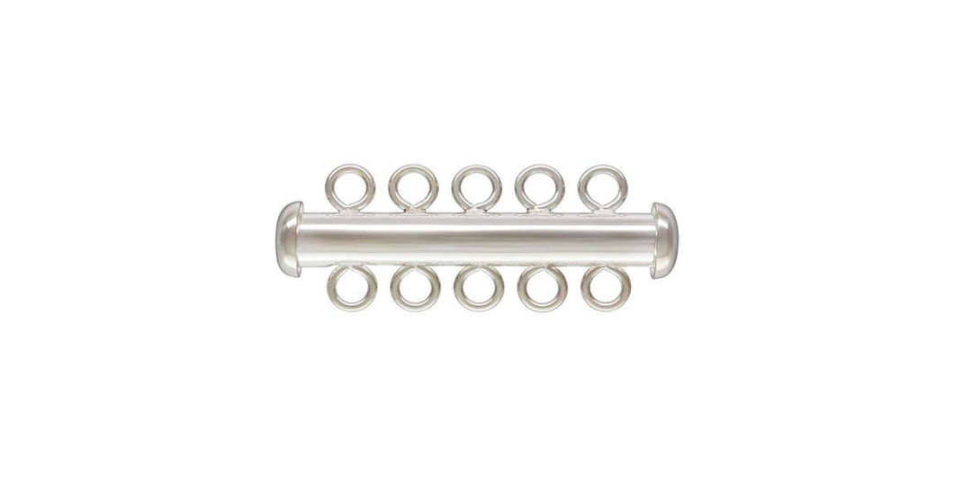 4.3x32.0mm Tube Clasp 5 Row, Sterling Silver. Made in USA. #50035805R