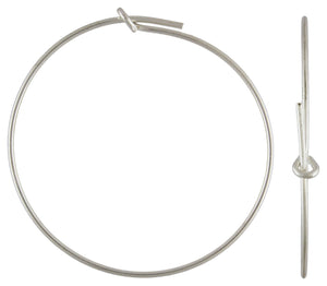 Wire Beading Hoop, .70x30.0mm, Sterling Silver. Made in USA. #5011808