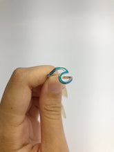 Sterling Silver Opal Wave Rings - (886)