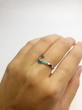 Sterling Silver Opal Wave Rings - (886)