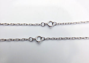 20" Sterling Silver Rhodium Finish Rop Chain 1.3mm  (S010R) 20"