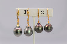 Tahitian Dangle Drop Pearl Earrings in 925 Sterling Silver (SHE004)