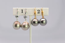 Tahitian Dangle Drop Pearl Earrings in 925 Sterling Silver (SHE015)