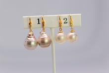 Tahitian Dangle Drop Pearl Earrings in 925 Sterling Silver (SHE019)