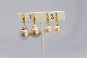 Tahitian Dangle Drop Pearl Earrings in 925 Sterling Silver (SHE019)