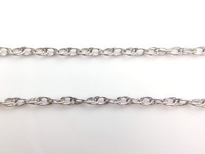 22” Sterling Silver Rhodium Finish Rope Chain 1.3mm (S010R/22)