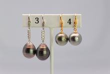 Tahitian Dangle Drop Pearl Earrings in 925 Sterling Silver (SHE012)