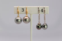 Tahitian Dangle Drop Pearl Earrings in 925 Sterling Silver (SHE014)