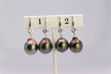 Tahitian Dangle Drop Pearl Earrings in 925 Sterling Silver (SHE016)