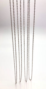 22” Sterling Silver Rhodium Finish Rope Chain 1.3mm (S010R/22)