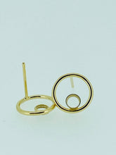 14k GF Round Wire Post Earring w/2mm Bezel, 14k gold fill, 14k GF, 14k filled,  #400C10BP