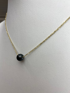 Black Tahitian Floating Pearl Necklace