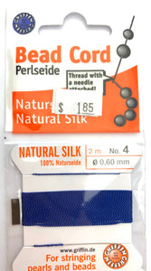 Dark Blue Bead Cord - Perlseide