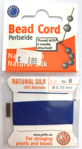 Dark Blue Bead Cord - Perlseide