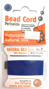 Dark Blue Bead Cord - Perlseide