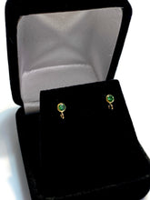 14K Gold Filled, 3mm Green Ear Post W/ Ring, 14KGF