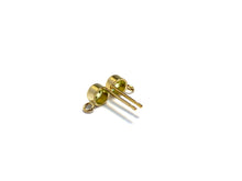 14K Gold Filled, 4mm Lime Gemstone Ear Post W/ Ring, 14KGF