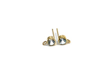 14K Gold Filled, 4mm Sky Blue Topaz Bezel, Ear Post W/ Ring, 14KGF