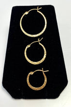 Gorgeous Textured 14K Clasp Hoop Earring sku 065-CRF