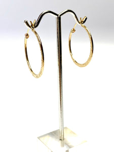 Gorgeous Textured 14K Clasp Hoop Earring sku 065-CRF